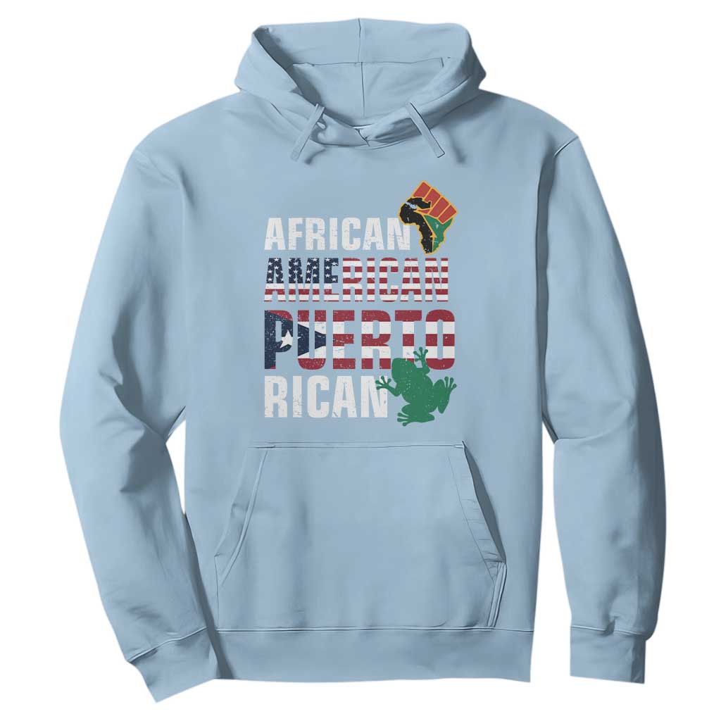 African American Puerto Rican Coqui Hoodie TS09 Light Blue Print Your Wear