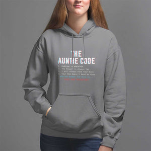 Funny Aunt Hoodie The Auntie Code Hugs Are Mandatory TS09 Charcoal Print Your Wear