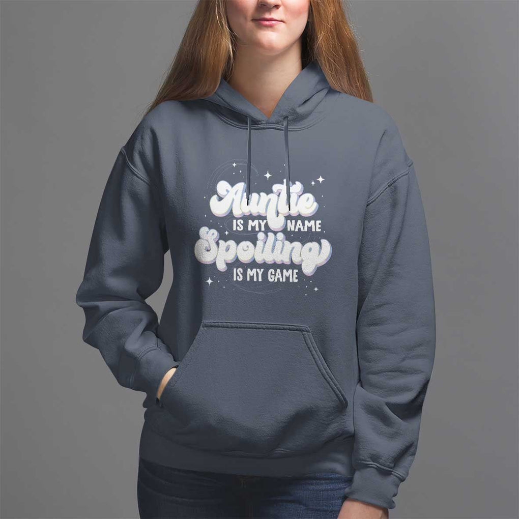 Auntie is My Name Spoiling is My Game Hoodie TS09 Navy Print Your Wear