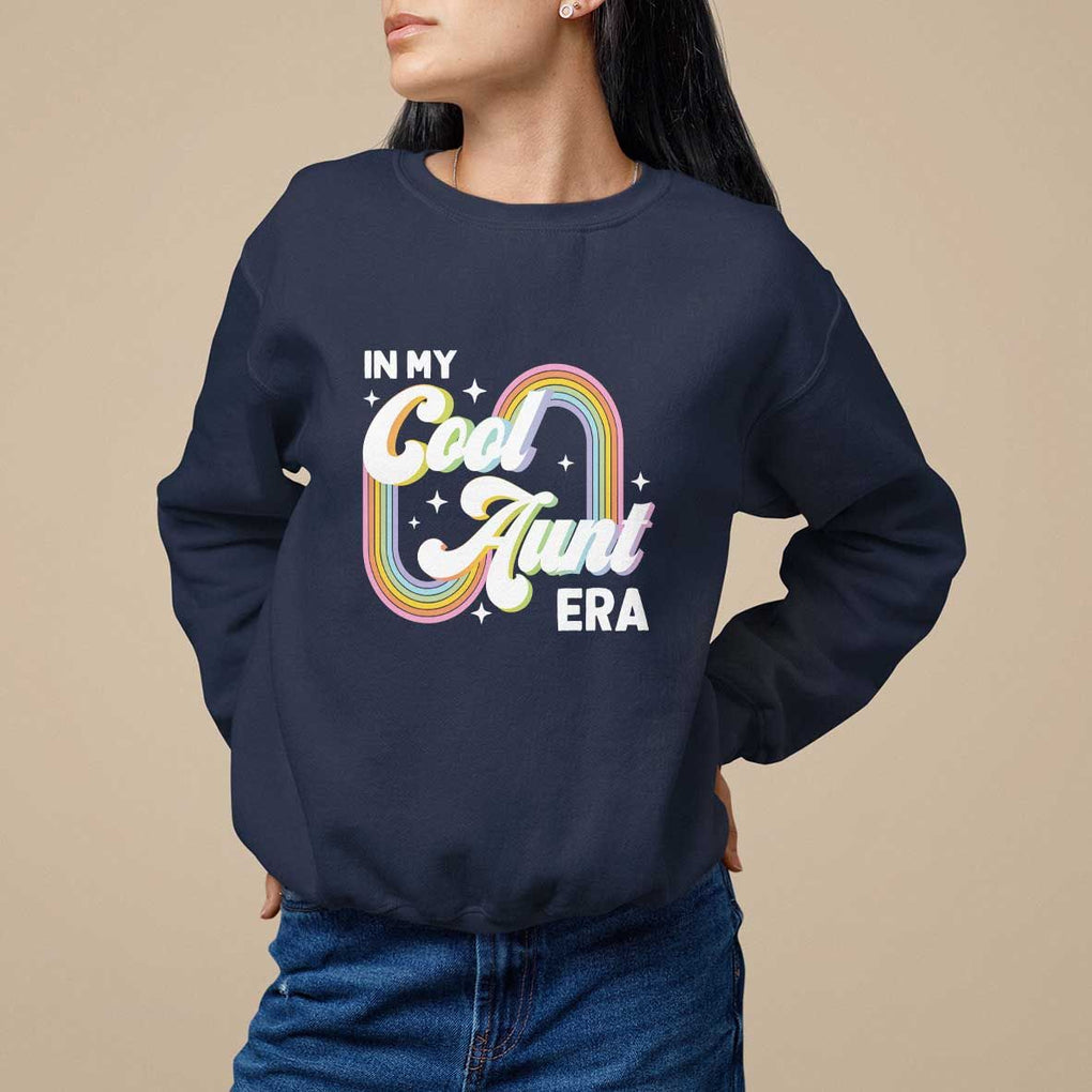 In My Cool Aunt Era Rainbow Groovy Sweatshirt TS09 Navy Print Your Wear