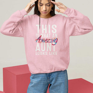 Funny Auntie Sweatshirt This is What an Amazing Aunt Looks Like TS09 Light Pink Print Your Wear