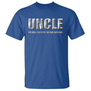 Uncle T Shirt The Man The Myth The Bad Influence TS09 Royal Blue Print Your Wear