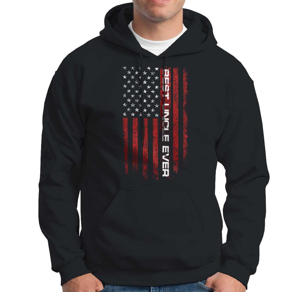 Best Uncle Ever US Flag Uncle's Day Hoodie TS09 Black Print Your Wear
