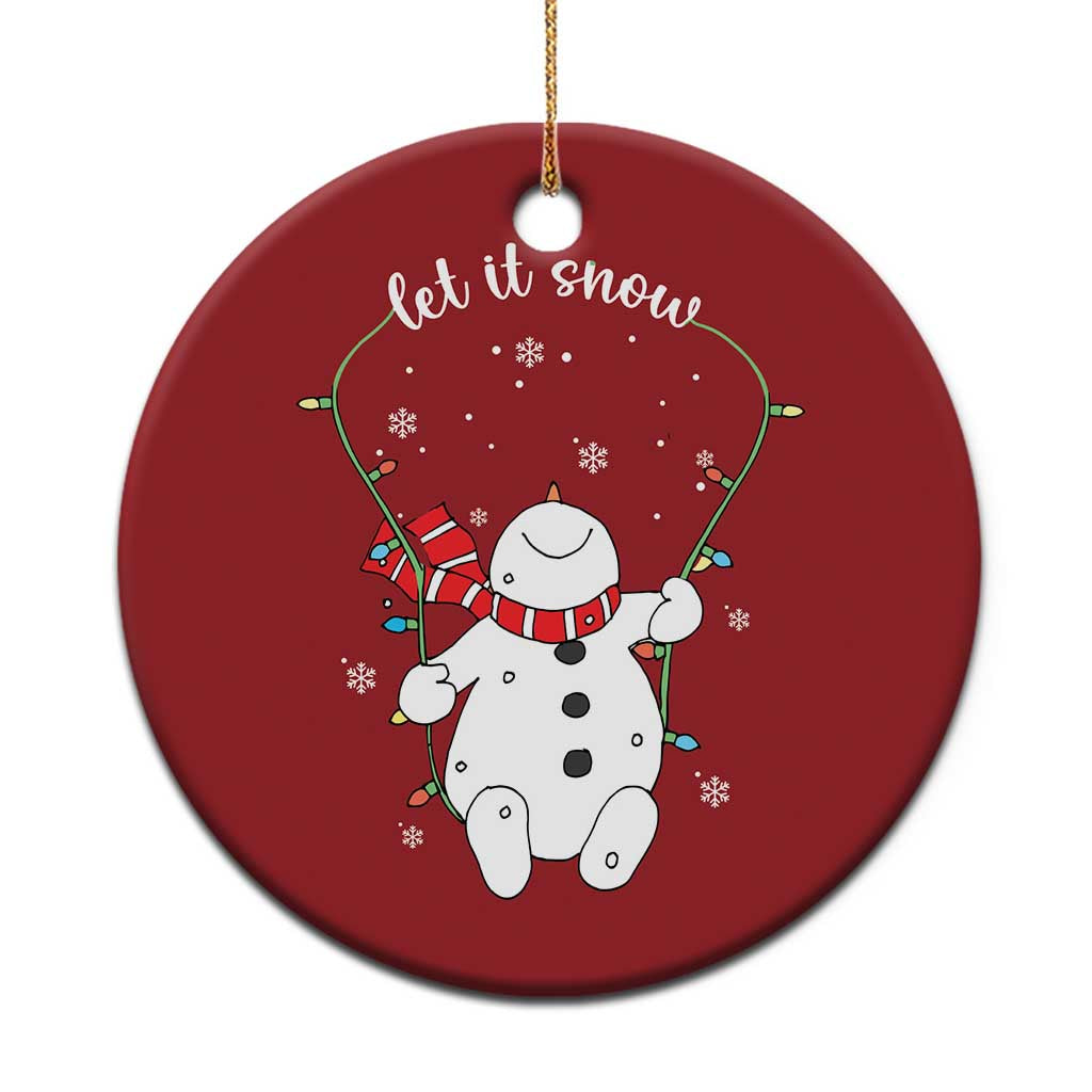 Let It Snow Cute Snowman Xmas Christmas Ornament TS09 Print Your Wear