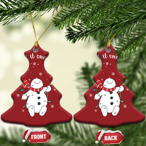 Let It Snow Cute Snowman Xmas Christmas Ornament TS09 Christmas Tree Red Print Your Wear