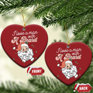 I Love A Man With A Beard Santa Xmas Christmas Ornament TS09 Heart Red Print Your Wear