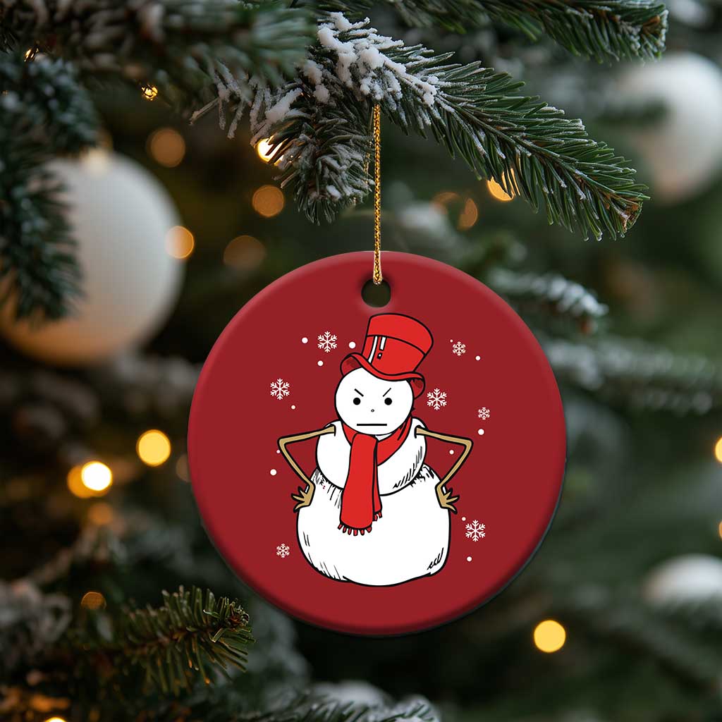 Angry Snowman Funny Xmas Christmas Ornament TS09 Print Your Wear