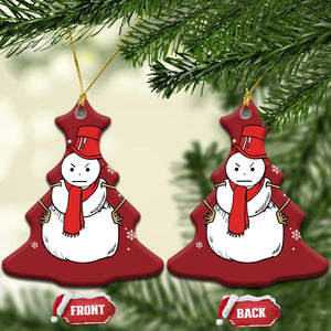 Angry Snowman Funny Xmas Christmas Ornament TS09 Christmas Tree Red Print Your Wear