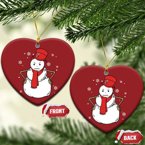 Angry Snowman Funny Xmas Christmas Ornament TS09 Heart Red Print Your Wear