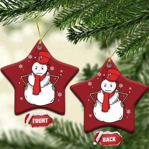 Angry Snowman Funny Xmas Christmas Ornament TS09 Star Red Print Your Wear