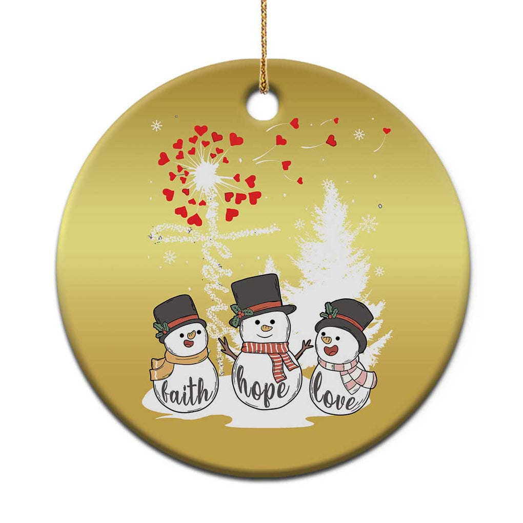 Jesus Christian Christmas Ornament Faith Hope Love Snowman Dandelion Xmas TS09 Print Your Wear