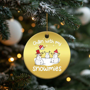 Funny Xmas Christmas Ornament Chillin With My Snowmies Funny Snowman Friendship TS09 Print Your Wear