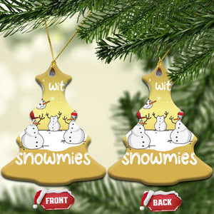 Funny Xmas Christmas Ornament Chillin With My Snowmies Funny Snowman Friendship TS09 Christmas Tree Gold Print Your Wear