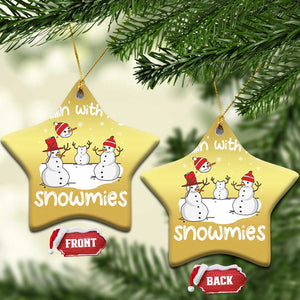 Funny Xmas Christmas Ornament Chillin With My Snowmies Funny Snowman Friendship TS09 Star Gold Print Your Wear