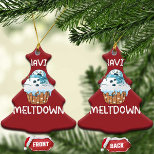 Funny Xmas Christmas Ornament I'm Having A Meltdown Snowman Melting Snow Icecream TS09 Christmas Tree Red Print Your Wear