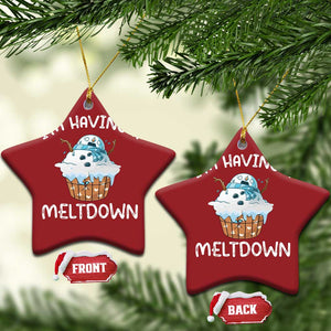 Funny Xmas Christmas Ornament I'm Having A Meltdown Snowman Melting Snow Icecream TS09 Star Red Print Your Wear