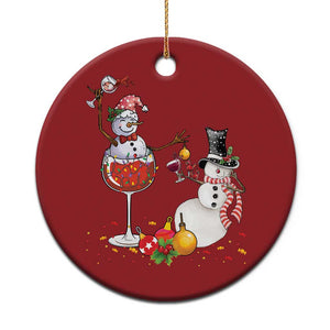 Funny Xmas Drinking Party Christmas Ornament Snowman Cheer Wine TS09 Print Your Wear