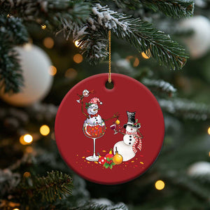 Funny Xmas Drinking Party Christmas Ornament Snowman Cheer Wine TS09 Print Your Wear