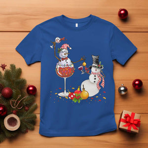 Christmas T Shirt Snowman Cheer Wine Beer Funny Xmas Drinking Party TS09 Royal Blue Print Your Wear