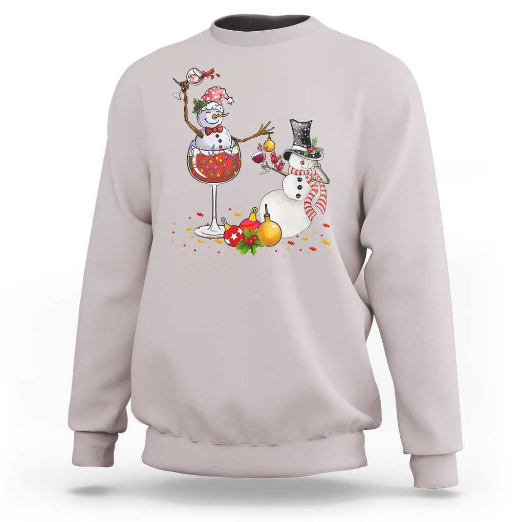 Christmas Sweatshirt Snowman Cheer Wine Beer Funny Xmas Drinking Party TS09 Ice Gray Print Your Wear