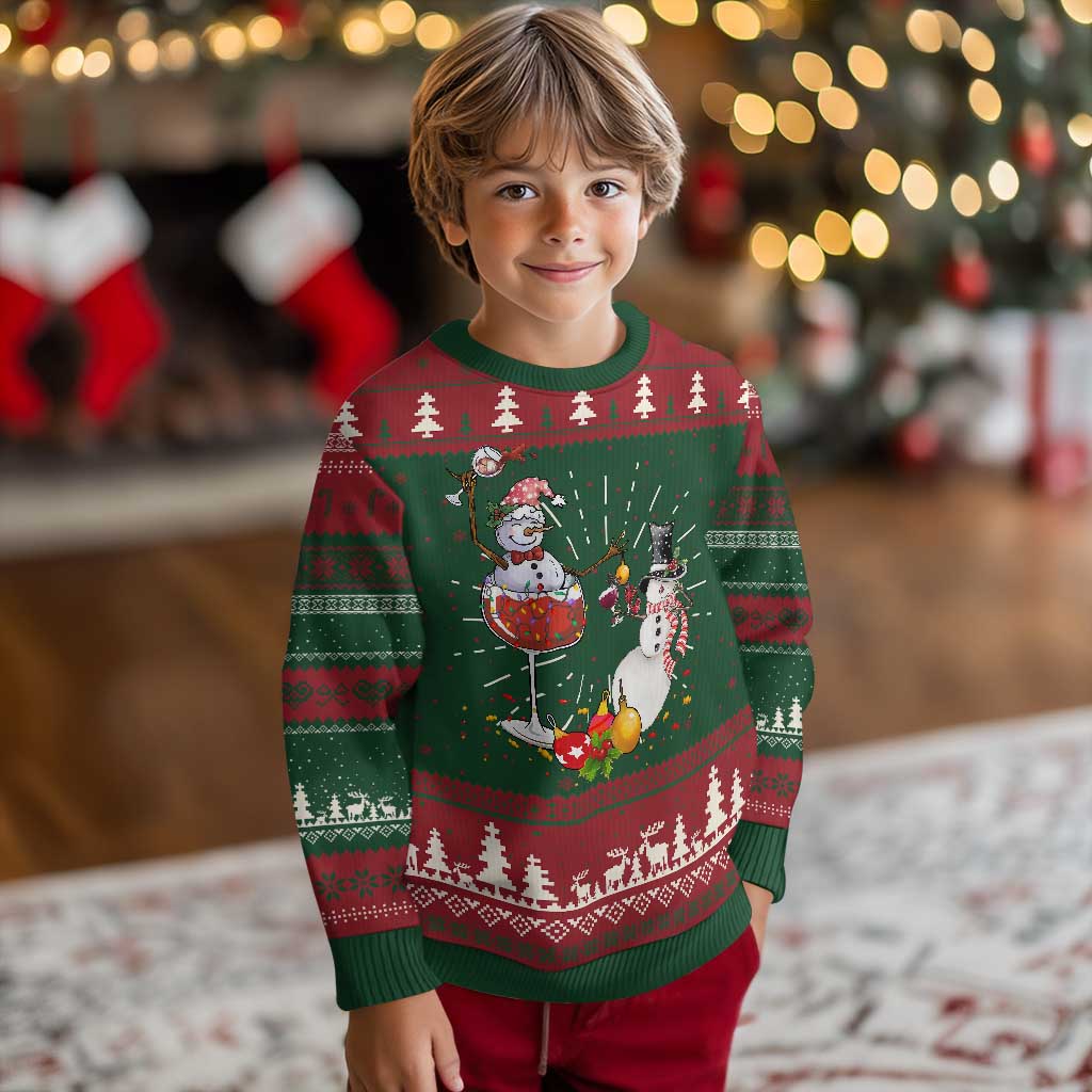 Funny Xmas Drinking Party Ugly Christmas Sweater Snowman Cheer Wine TS09 Christmas Print Your Wear