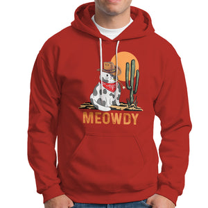 Meowdy Cat Cow Funny Howdy Meme Western Cowboy Hoodie TS09 Red Printyourwear