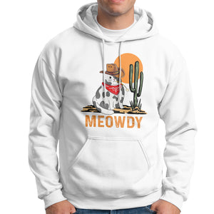 Meowdy Cat Cow Funny Howdy Meme Western Cowboy Hoodie TS09 White Printyourwear