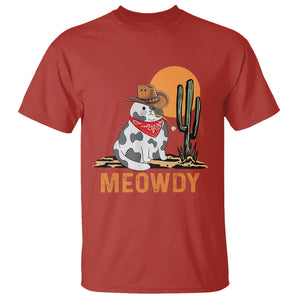 Meowdy Cat Cow Funny Howdy Meme Western Cowboy T Shirt TS09 Red Printyourwear