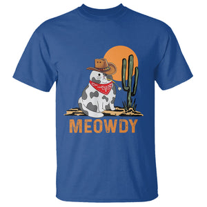 Meowdy Cat Cow Funny Howdy Meme Western Cowboy T Shirt TS09 Royal Blue Printyourwear