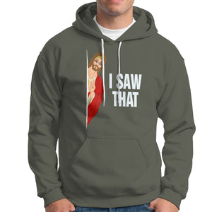 Funny Jesus Meme I Saw That Christian Hoodie TS09 Military Green Printyourwear