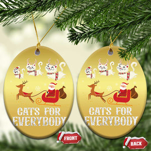 Xmas Cat Christmas Ornament Cats For Everybody Santa Reindeer TS09 Oval Gold Print Your Wear