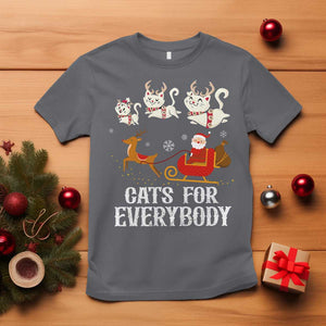 Christmas T Shirt Cats For Everybody Santa Cat Reindeer Xmas TS09 Charcoal Print Your Wear