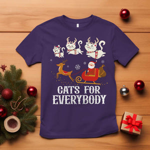 Christmas T Shirt Cats For Everybody Santa Cat Reindeer Xmas TS09 Purple Print Your Wear