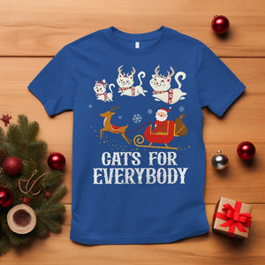 Christmas T Shirt Cats For Everybody Santa Cat Reindeer Xmas TS09 Royal Blue Print Your Wear