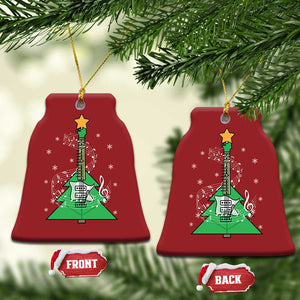 Rockin' Christmas Tree For Guitarist Music Lover Christmas Ornament TS09 Bell Flake Red Print Your Wear