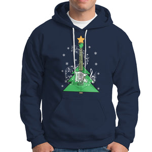 Rockin' Christmas Tree For Guitarist Music Lover Hoodie TS09 Navy Printyourwear