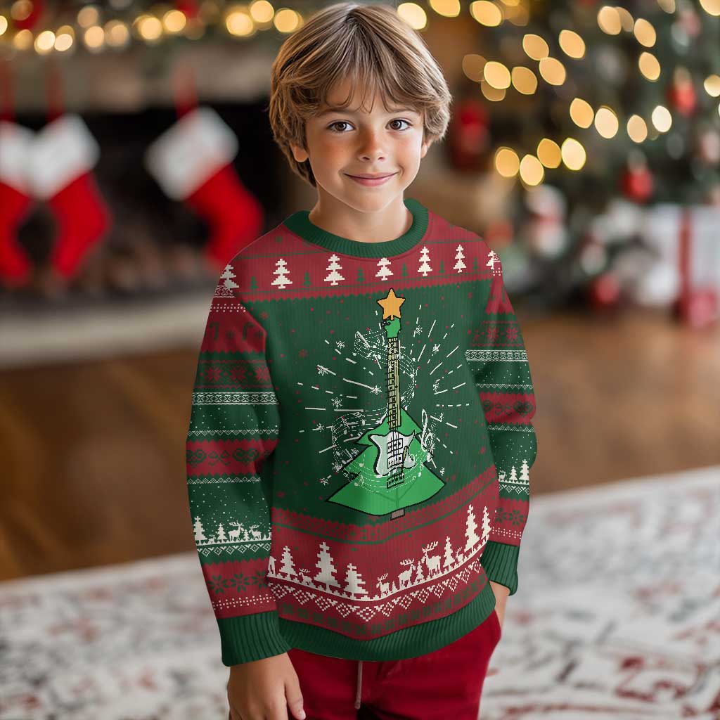Rockin' Christmas Tree For Guitarist Music Lover Ugly Christmas Sweater TS09 Christmas Print Your Wear