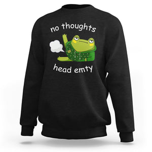 No Thoughts Head Empty Cute Frog Meme Blasting Fart Sweatshirt TS09 Black Printyourwear