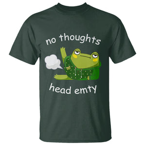 No Thoughts Head Empty Cute Frog Meme Blasting Fart T Shirt TS09 Dark Forest Green Printyourwear