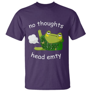 No Thoughts Head Empty Cute Frog Meme Blasting Fart T Shirt TS09 Purple Printyourwear