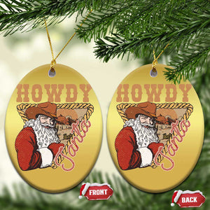 Xmas Cowboy Santa Christmas Ornament Howdy Santa Vintage Western TS09 Oval Gold Print Your Wear