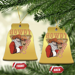 Xmas Cowboy Santa Christmas Ornament Howdy Santa Vintage Western TS09 Bell Flake Gold Print Your Wear