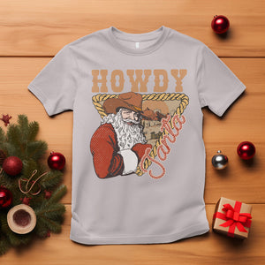 Howdy Santa Cowboy Vintage Western Christmas T Shirt TS09 Ice Gray Printyourwear