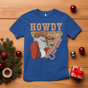 Howdy Santa Cowboy Vintage Western Christmas T Shirt TS09 Royal Blue Printyourwear