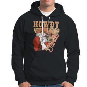 Howdy Santa Cowboy Vintage Western Christmas Hoodie TS09 Black Printyourwear