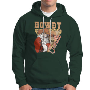 Howdy Santa Cowboy Vintage Western Christmas Hoodie TS09 Dark Forest Green Printyourwear