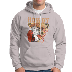 Howdy Santa Cowboy Vintage Western Christmas Hoodie TS09 Ice Gray Printyourwear