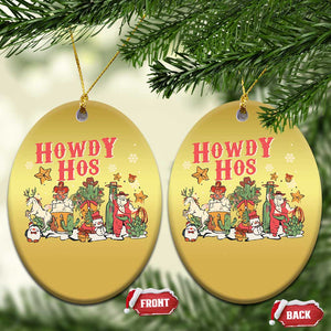 Howdy Hos Cowboy Vintage Western Xmas Christmas Ornament TS09 Oval Gold Print Your Wear