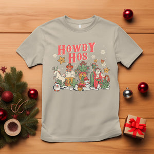 Howdy Hos Cowboy Vintage Western Christmas T Shirt TS09 Sand Printyourwear