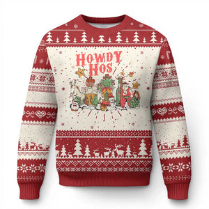 Howdy Hos Cowboy Vintage Western Xmas Ugly Christmas Sweater TS09 Red Print Your Wear